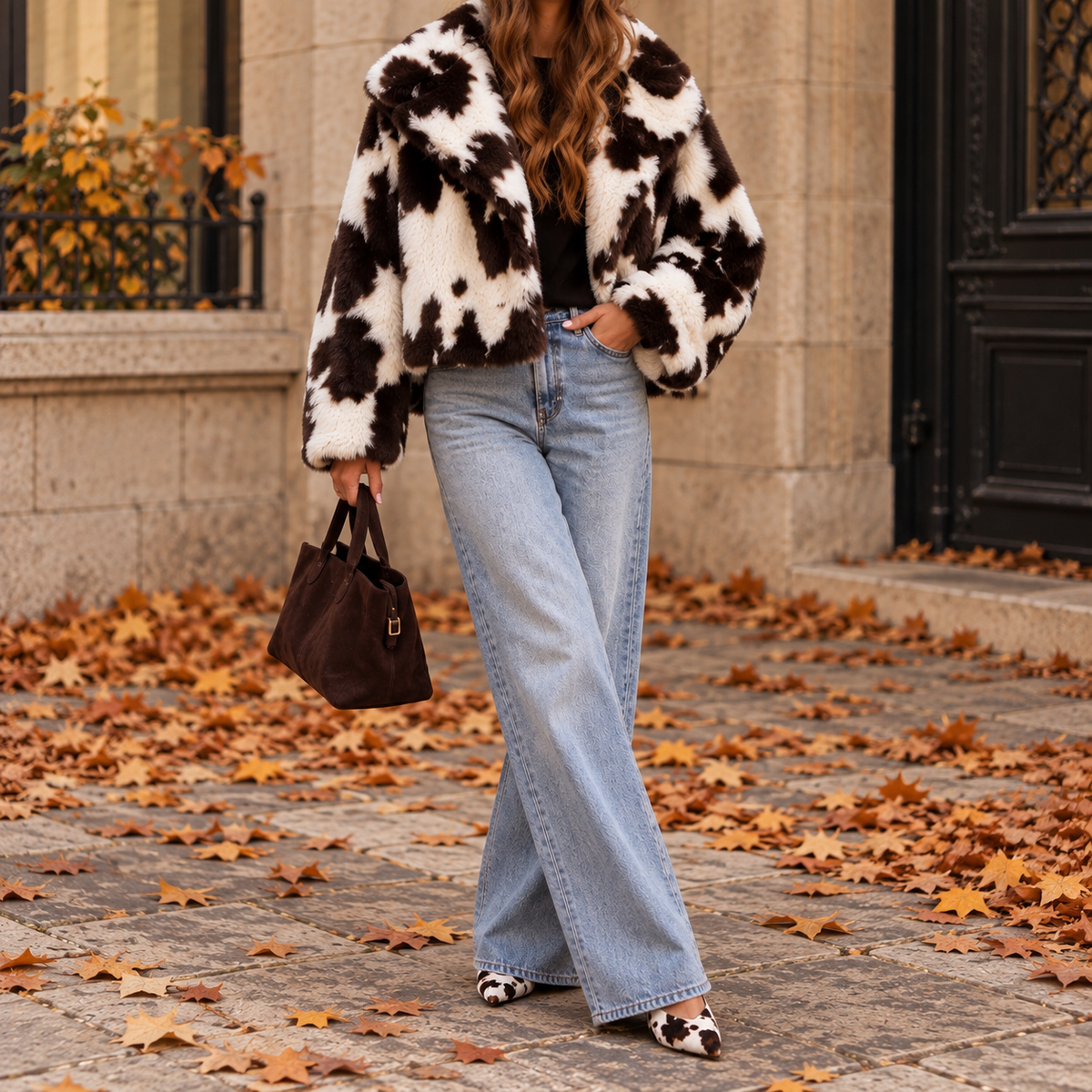 Veste fourrure vache