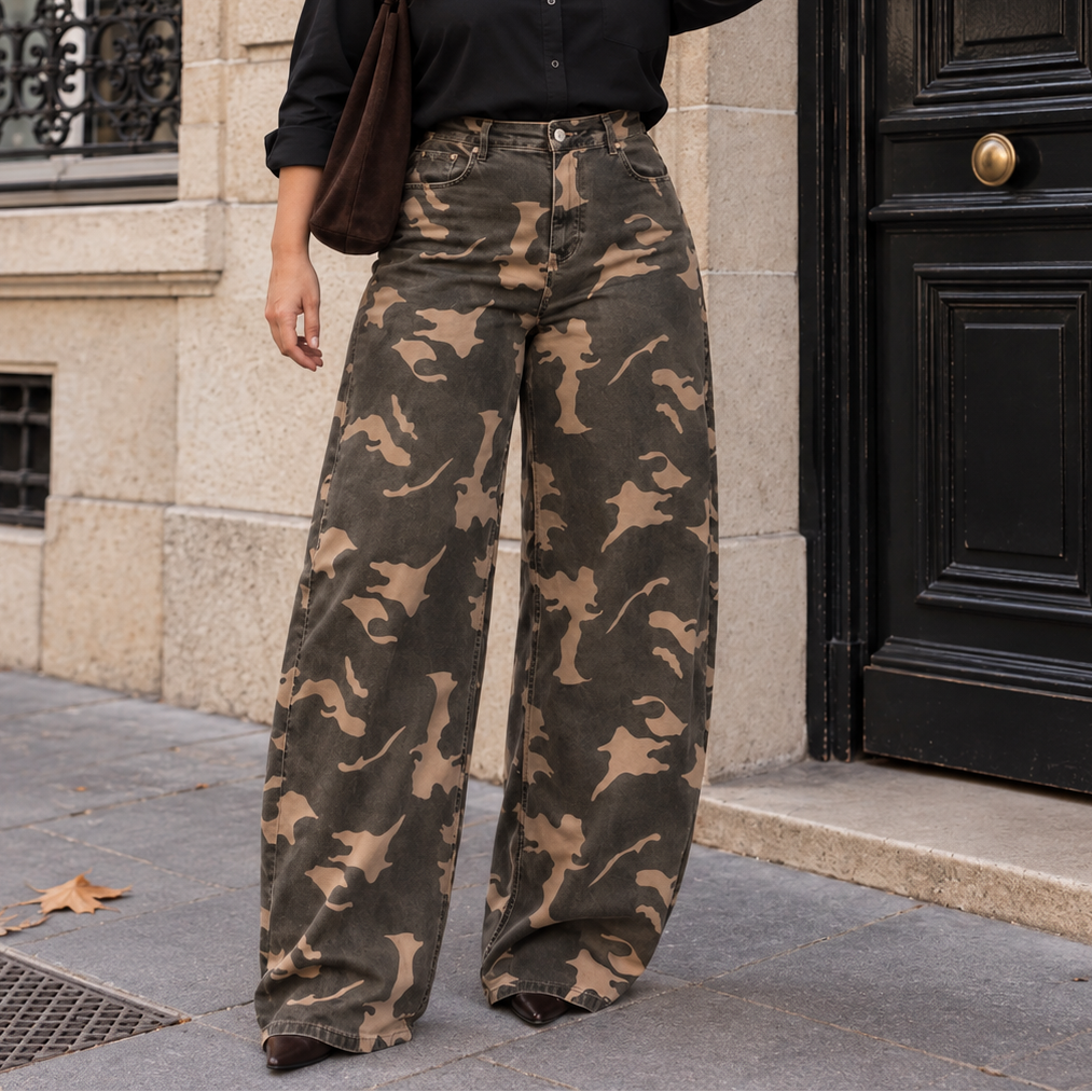 Jean coupe ballon camouflage