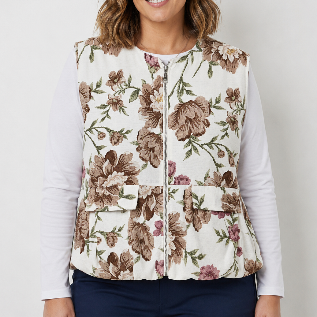 Blazer sans manche imprimé vintage