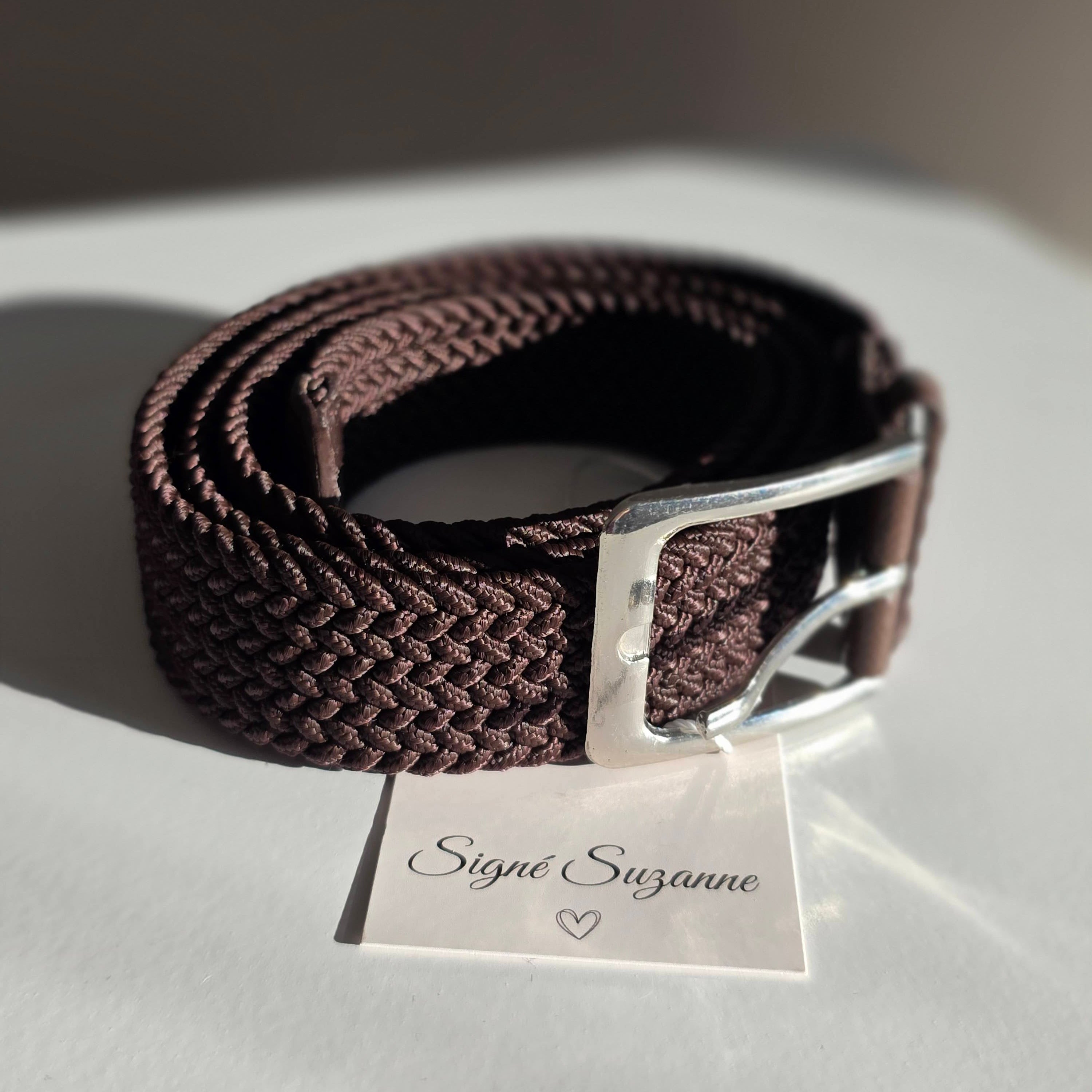 Ceinture fine tressée extensible