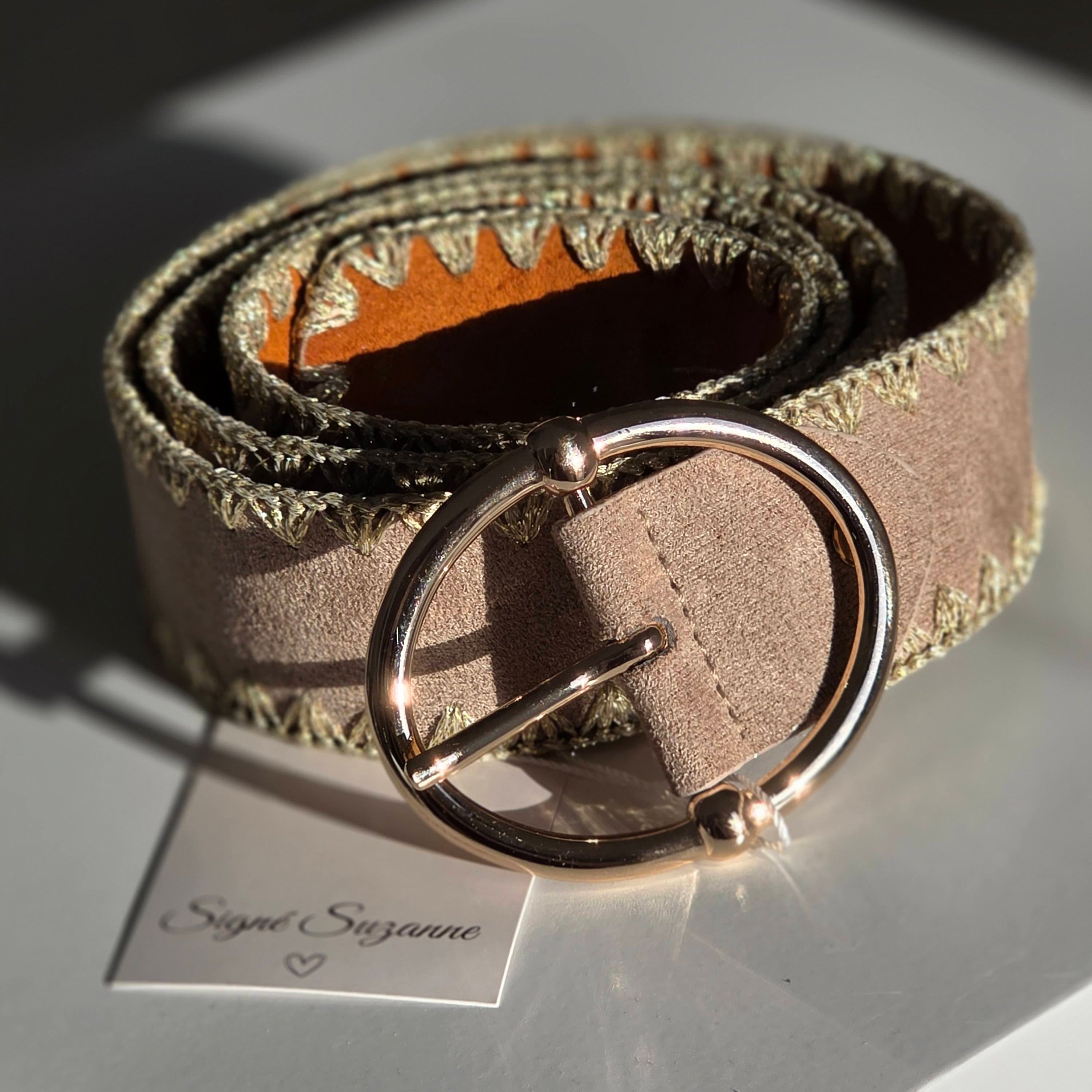 Ceinture réversible brodée