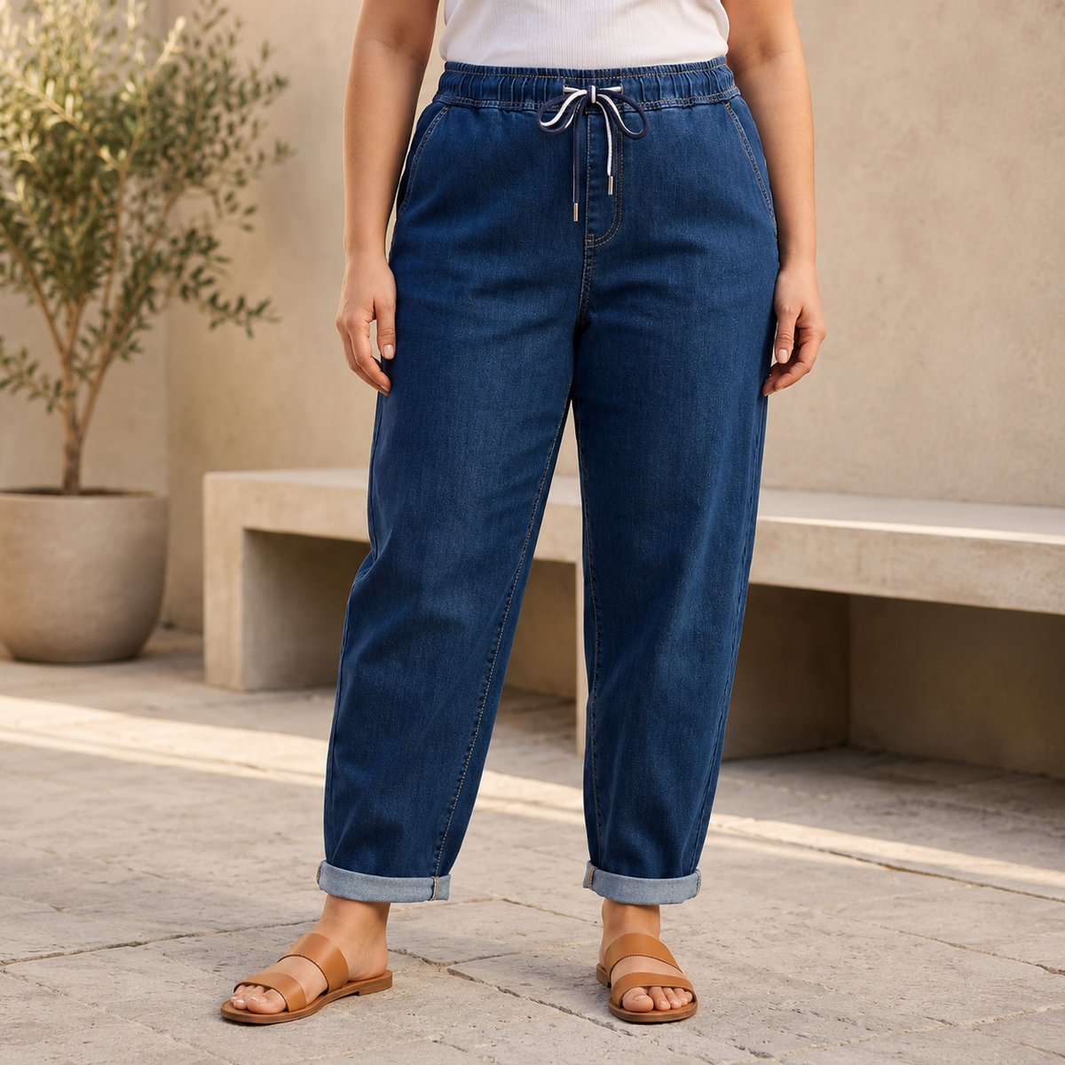 Jean Mom élastiqué
