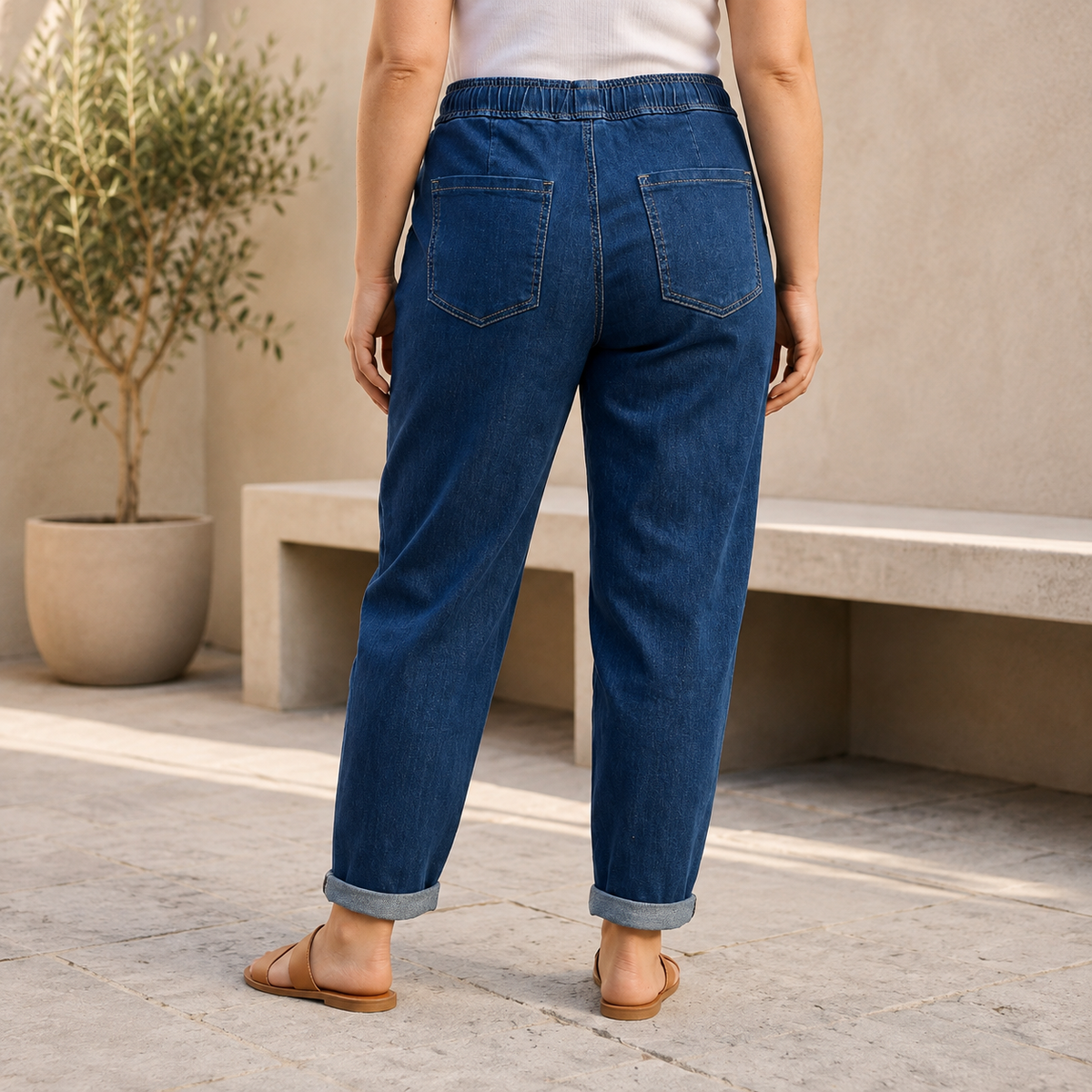 Jean Mom élastiqué