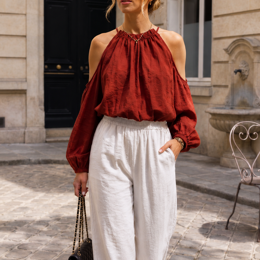 Blouse bras ouvert