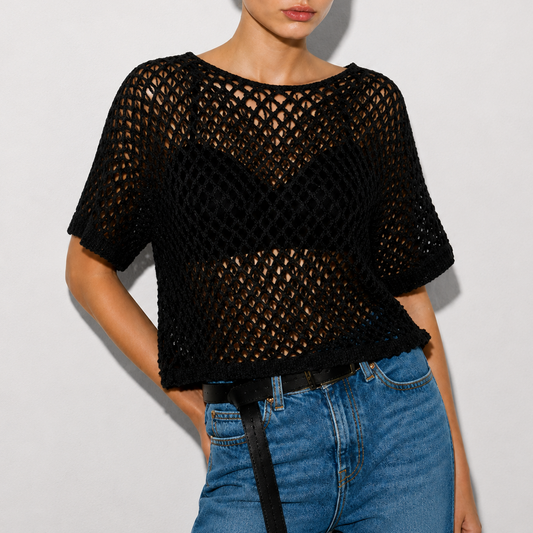 Pull en filet pailleté