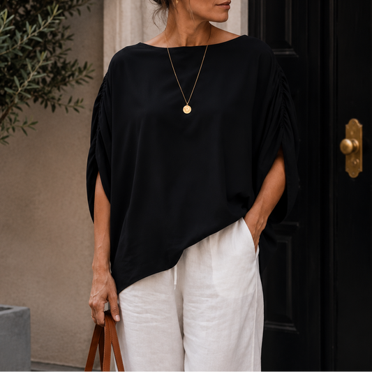 Blouse manches froncées