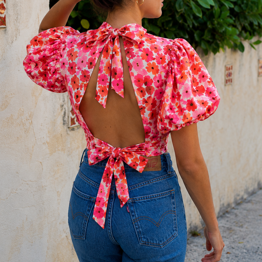 Top dos nu coloré