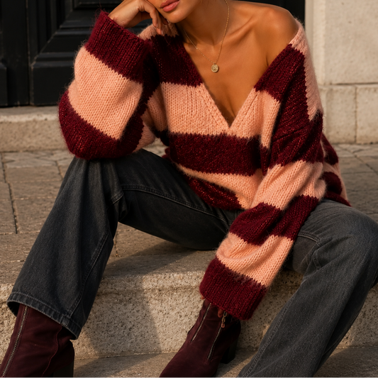 Pull rayé oversize