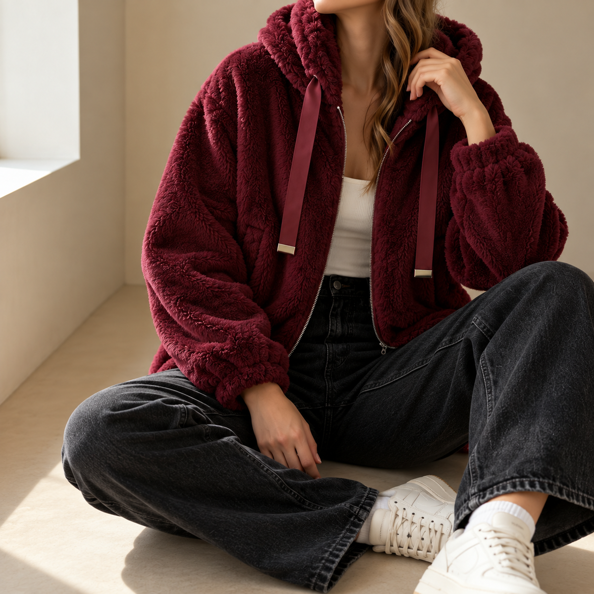 Veste cocooning à capuche