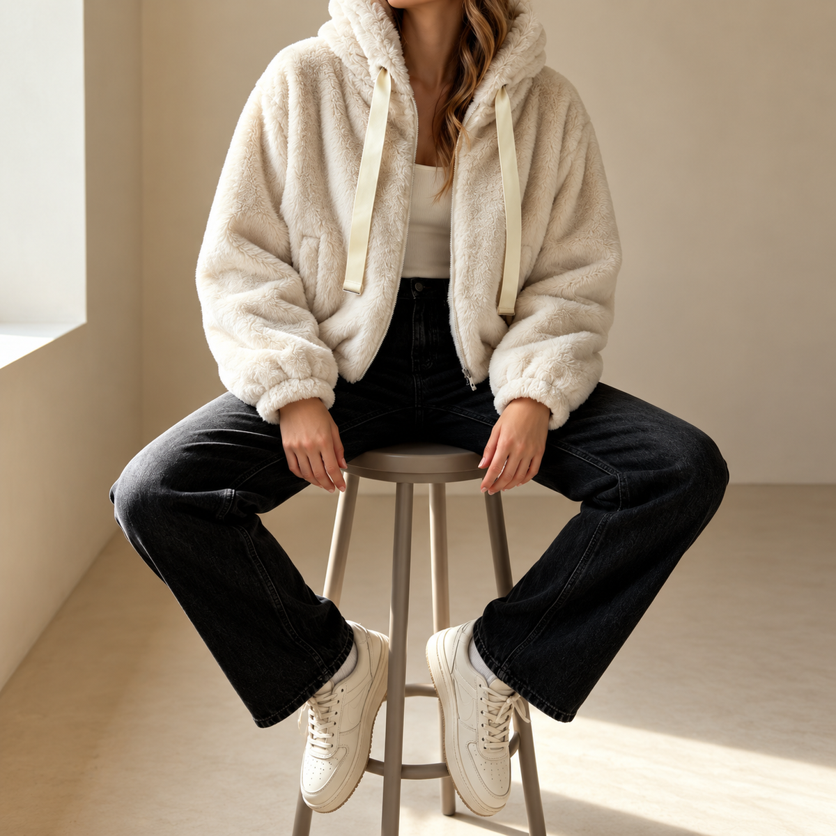 Veste cocooning à capuche