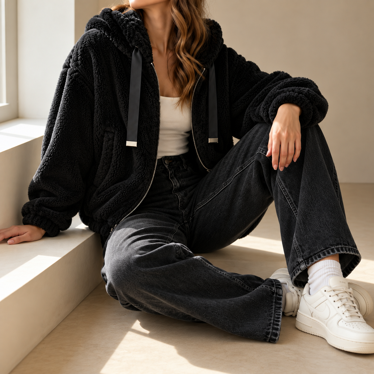 Veste cocooning à capuche