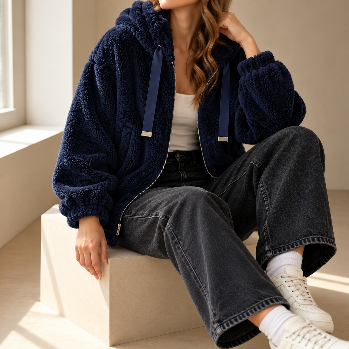 Veste cocooning à capuche