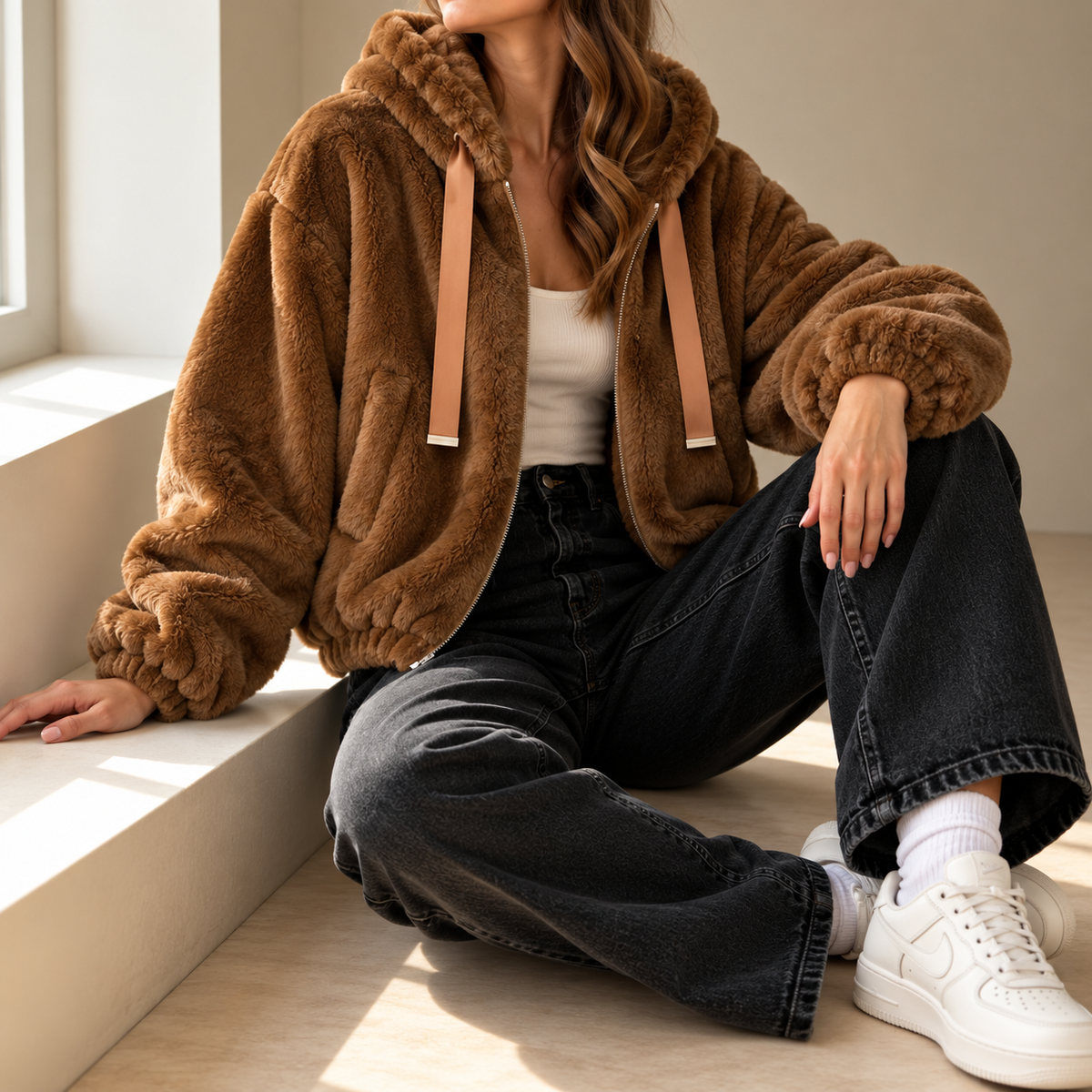 Veste cocooning à capuche
