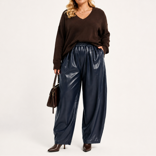 Pantalon enduit coupe ballon