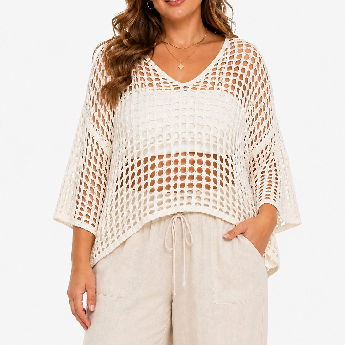 Pull en filet ample