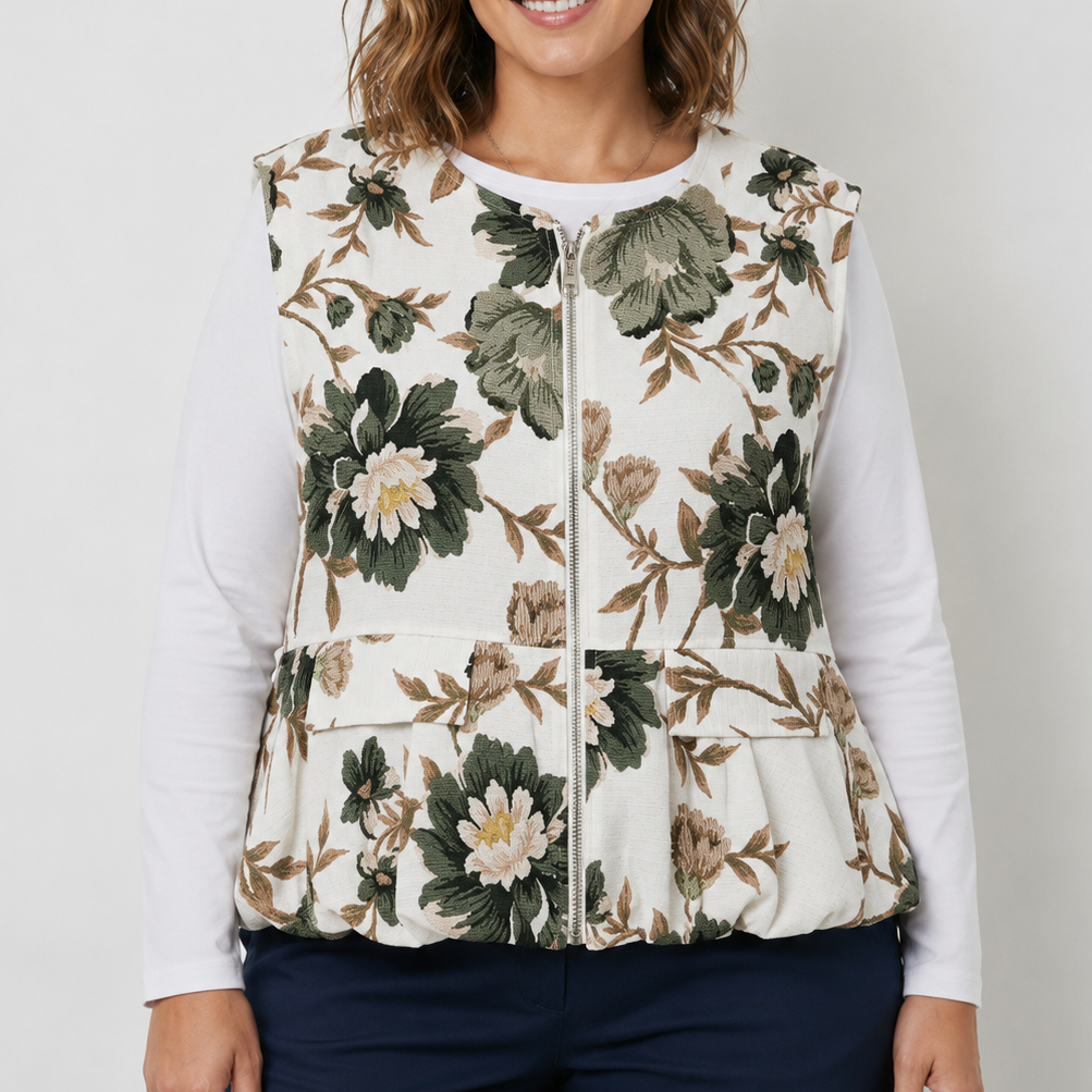 Blazer sans manche imprimé vintage