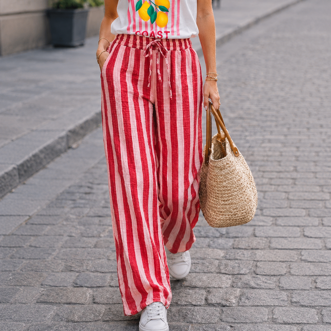 Pantalon gaze de coton Raya