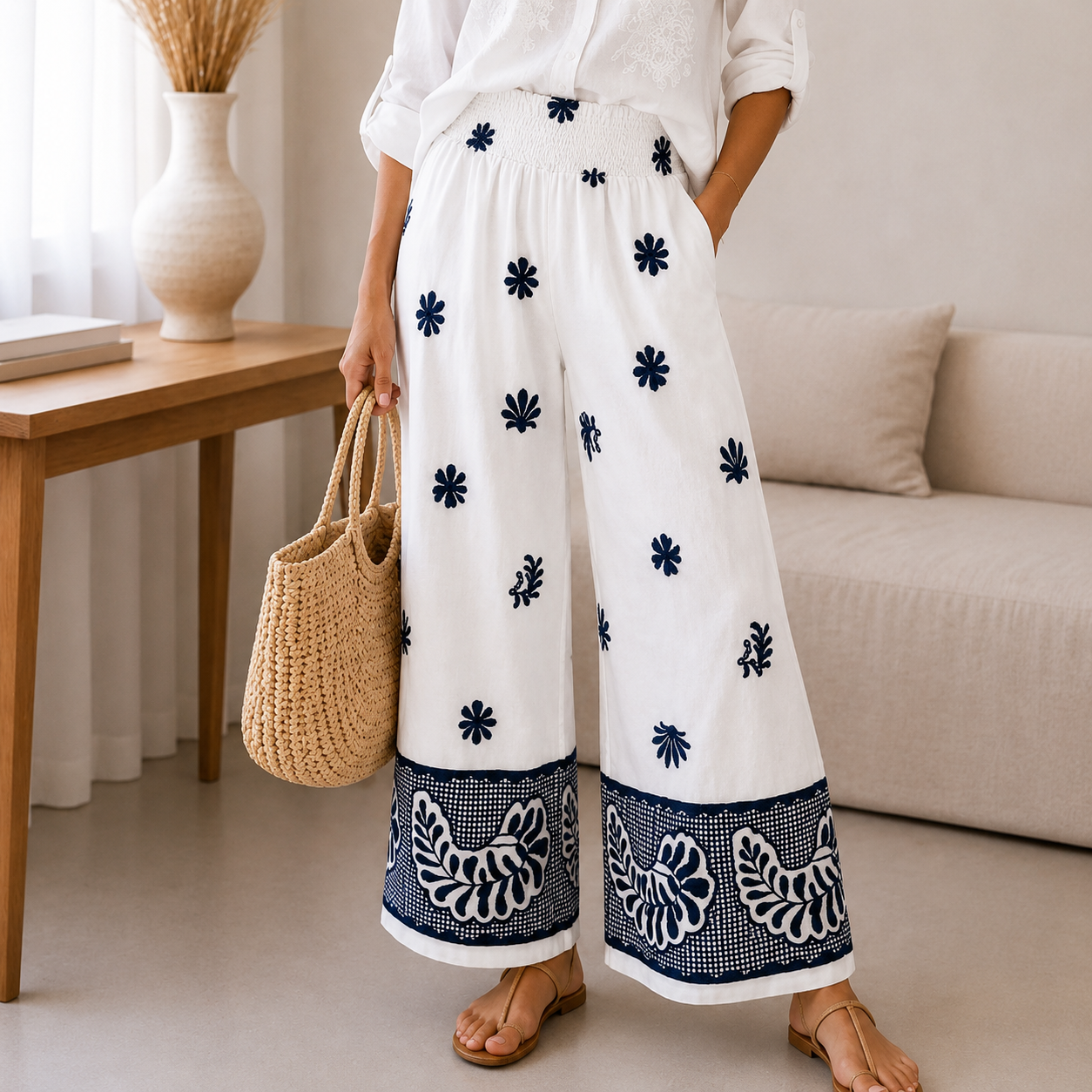 Pantalon brodée Thelma