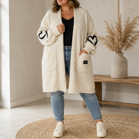 Gilet manteau Teddy coeur