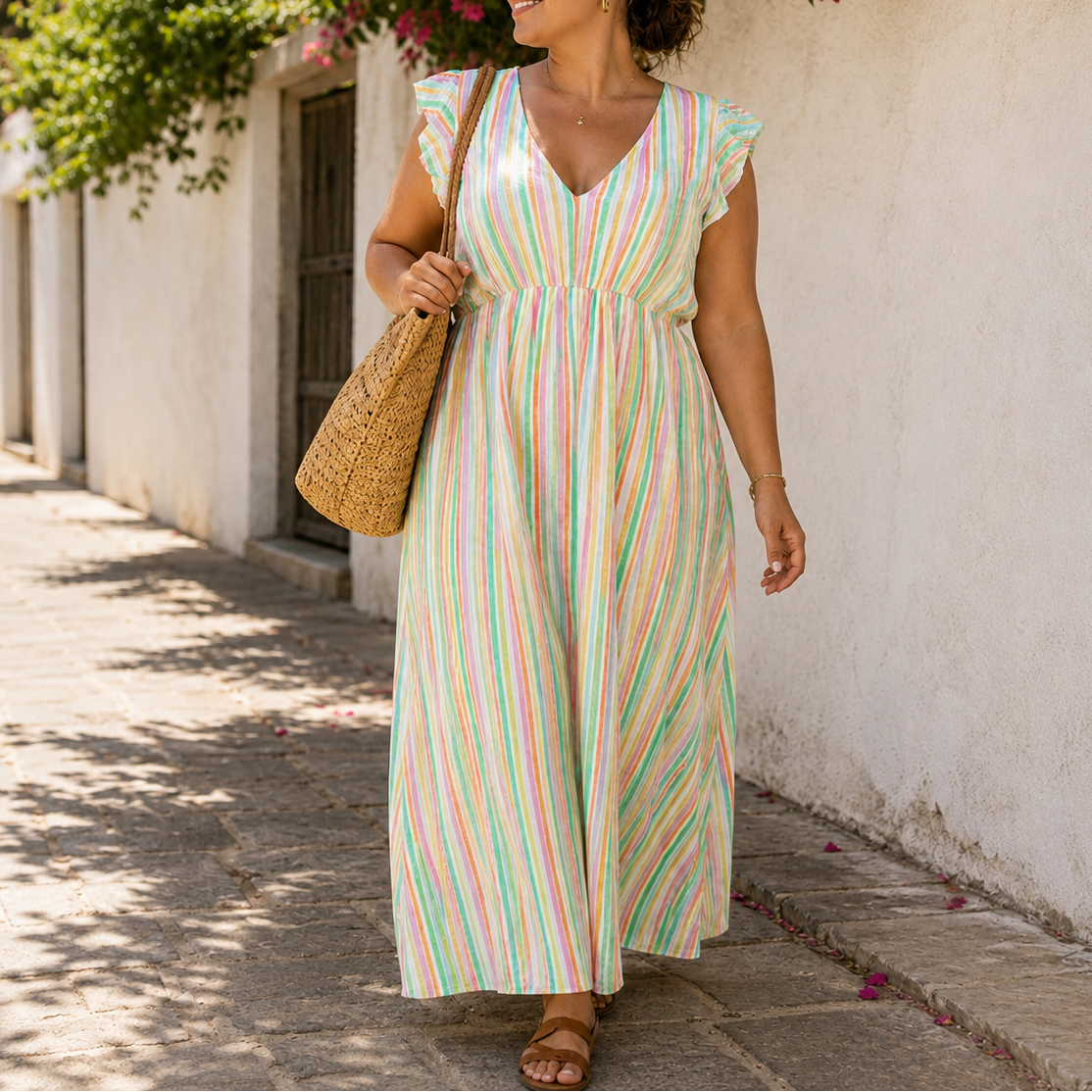 Robe longue gaze de coton