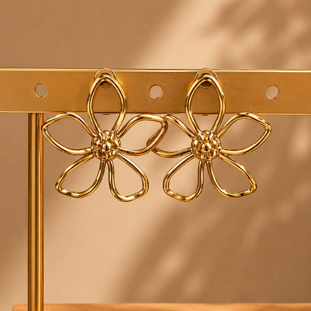 Boucles d'oreilles dorée nacrée